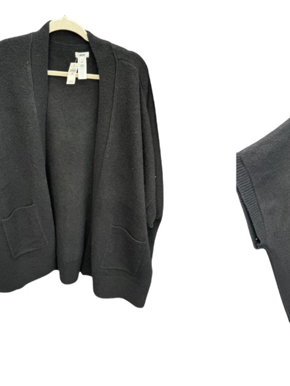 aerie Black Open-Front Pocket Cardigan